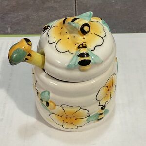 Bee-Themed Ceramic Honey Jar